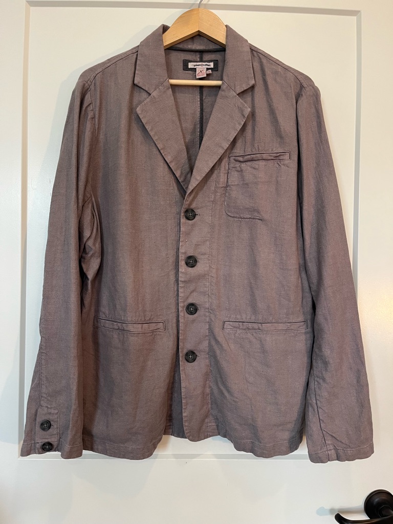Carbon 2 Cobalt Men's Gray Linen Blend Blazer Chore Barn Preppy Beachy Jacket M